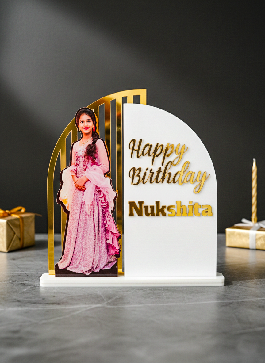 Personalized Birthday Arch Acrylic Table Decor