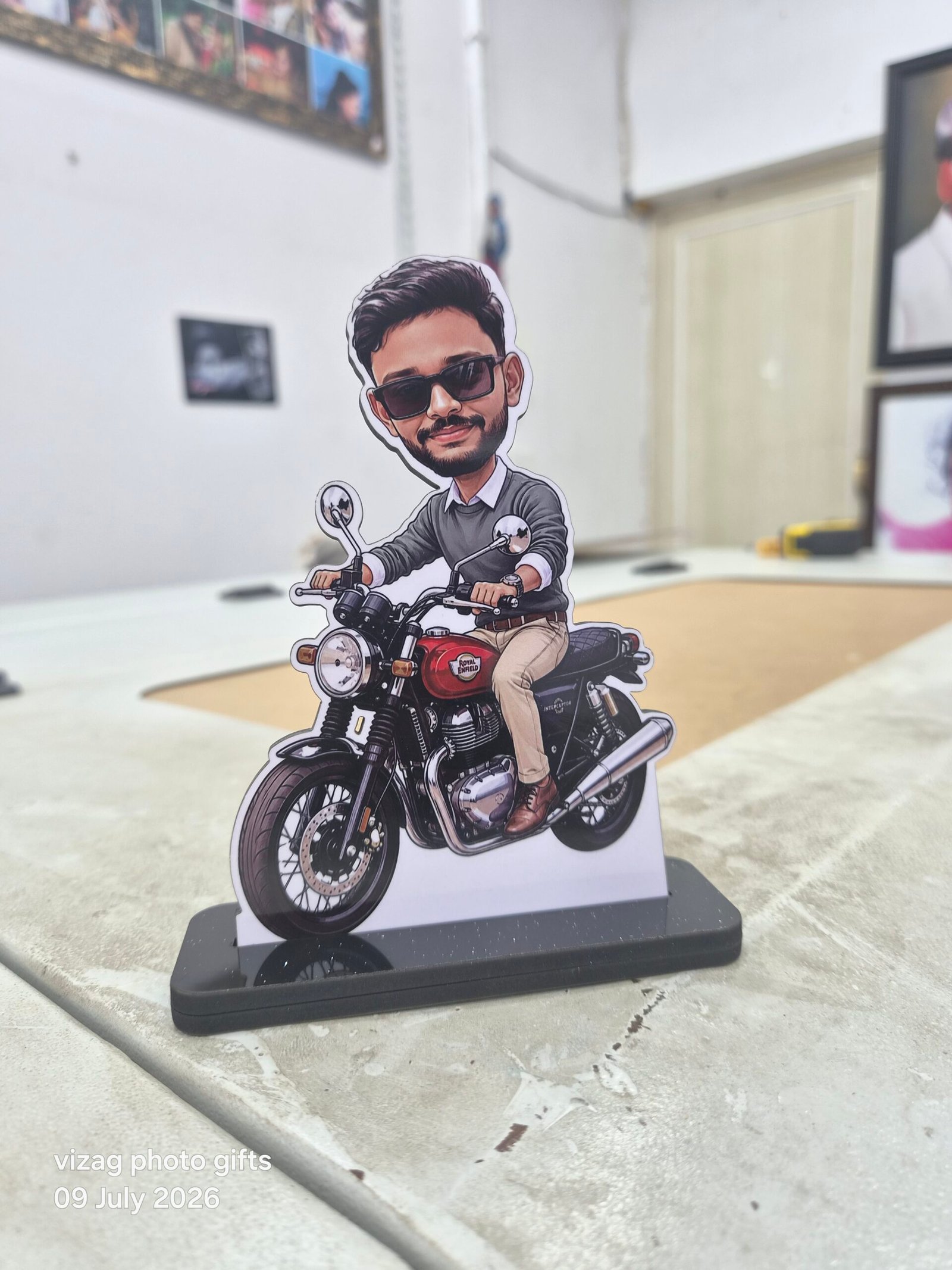 Personalized Bike Rider Caricature Standee