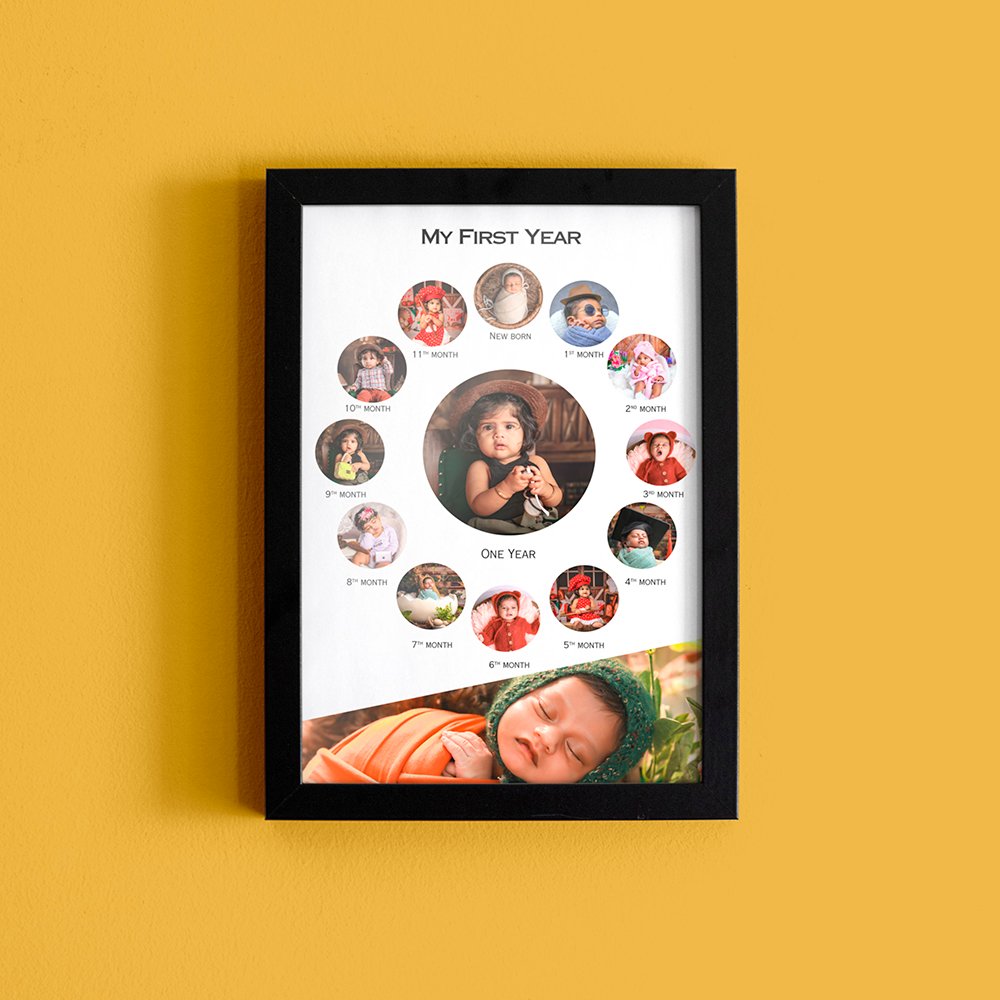 Personalized Baby First Year Milestone Photo Frame
