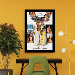 Personalized Wedding Anniversary Photo Collage Frame