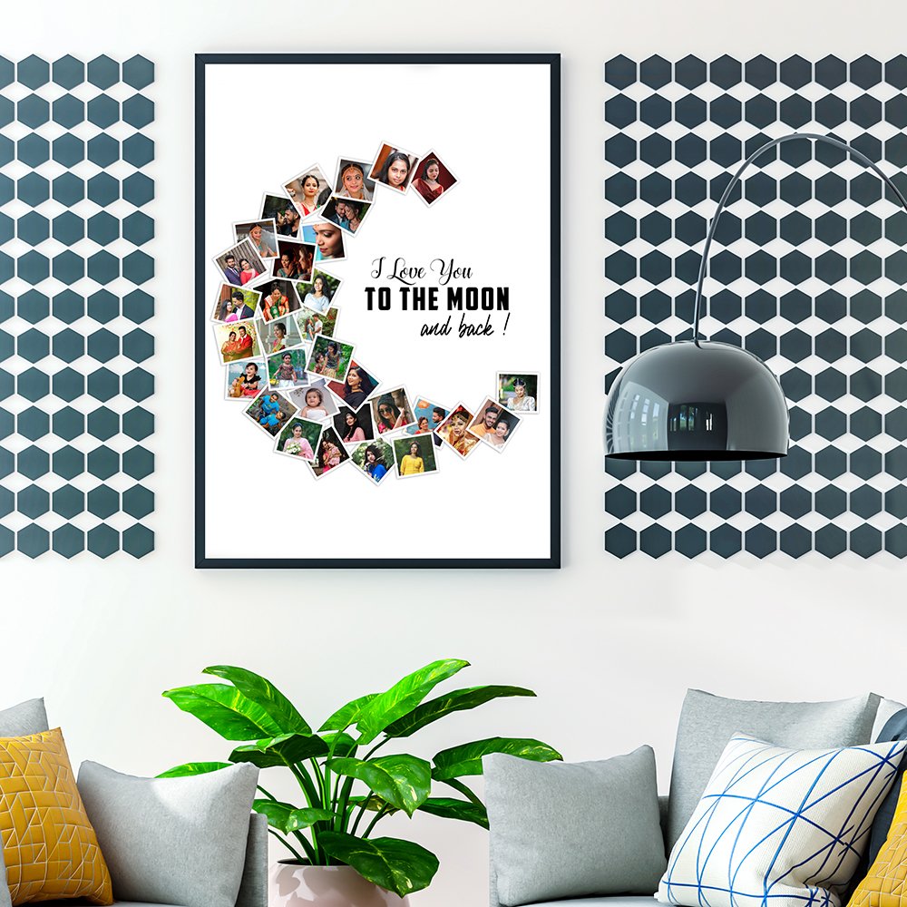 Love You To The Moon Photo Collage Frame