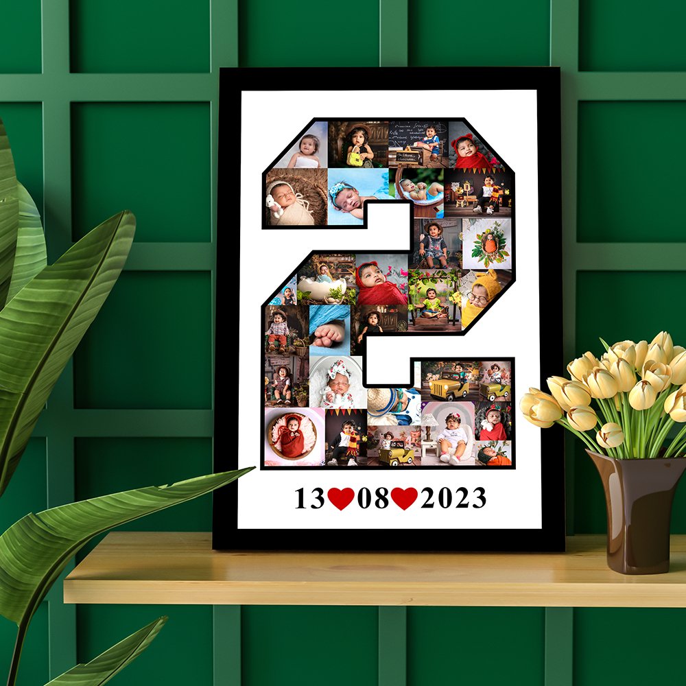 Personalized Number Photo Collage Frame
