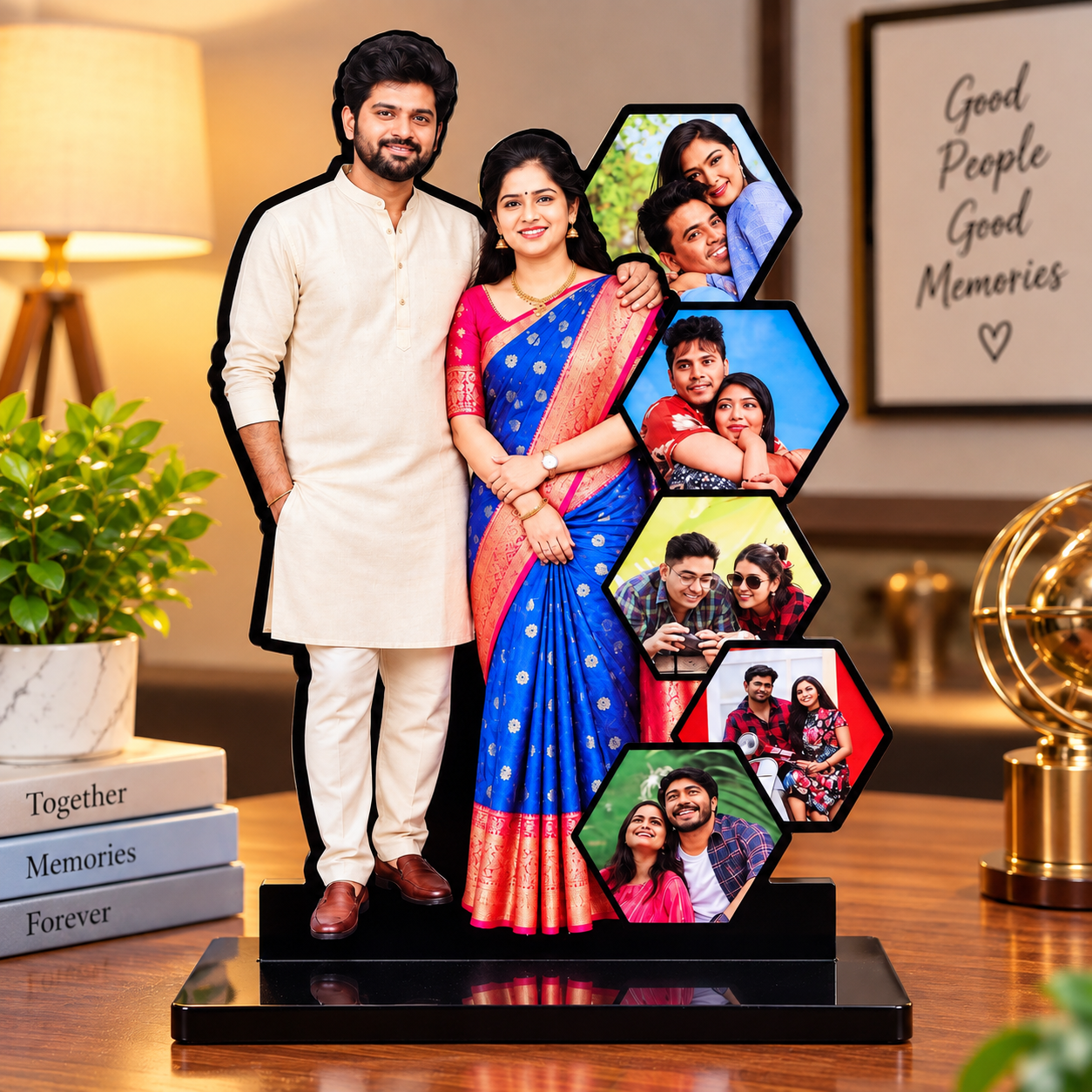 Personalized 6-Photo Family MDF Cutout