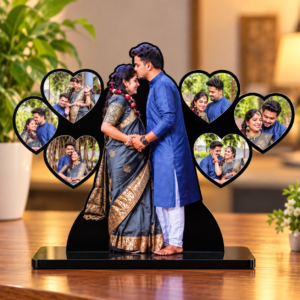 Personalized 7-Photo Heart Wooden Cutout