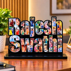 Personalized Photo Collage Name Stand
