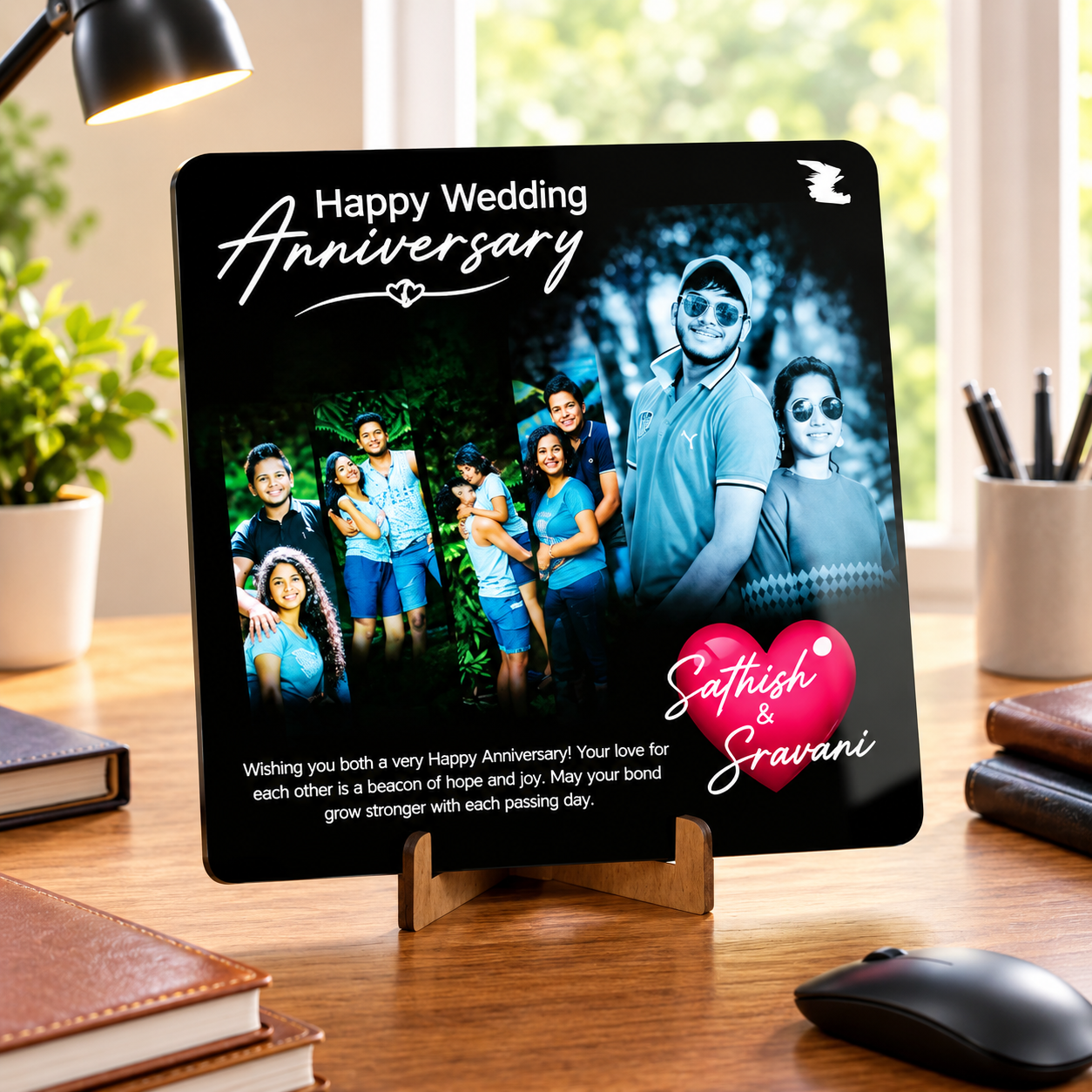 Happy Wedding Anniversary acrylic photo plaque
