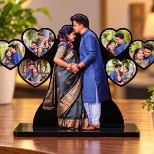 Personalized 7-Photo Heart Wooden Cutout